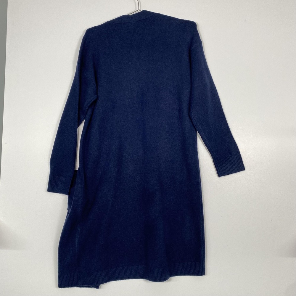 NWT LOFT Cardigan Sweater Womens Medium Blue Duster Long Open Front Knit Pockets - Picture 7 of 13
